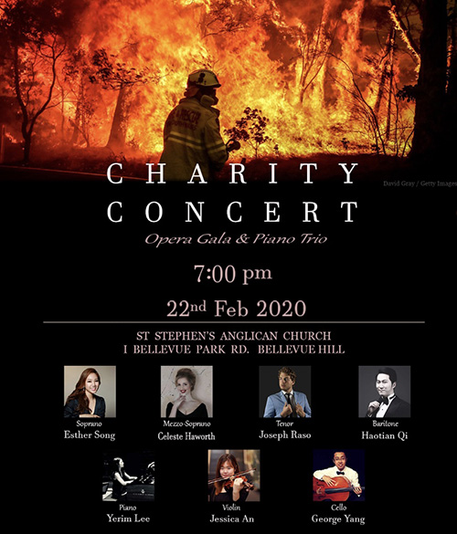 Bushfire charity concert poster
